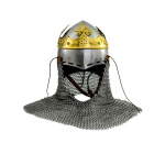 Helm von Robert Bruce, Mittelalter-Beckenhaube mit Brünne, 1,6 mm Stahl