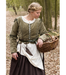 Mittelalter Jacke Griselda aus Samt, grün L