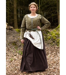 Mittelalter Jacke Griselda aus Samt, grün L