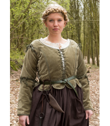 Mittelalter Jacke Griselda aus Samt, grün L