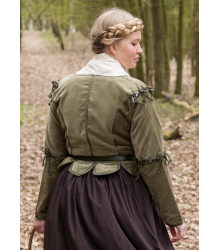Mittelalter Jacke Griselda aus Samt, grün L