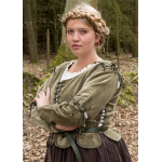 Mittelalter Jacke Griselda aus Samt, grün L