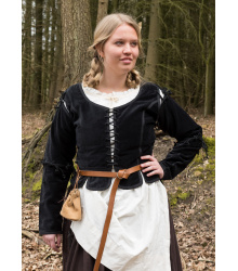 Mittelalter Jacke Griselda aus Samt, schwarz