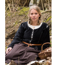 Mittelalter Jacke Griselda aus Samt, schwarz