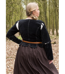 Mittelalter Jacke Griselda aus Samt, schwarz
