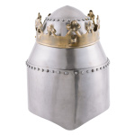 Grosser Königlicher Topfhelm mit Krone, 1,6 mm Stahl