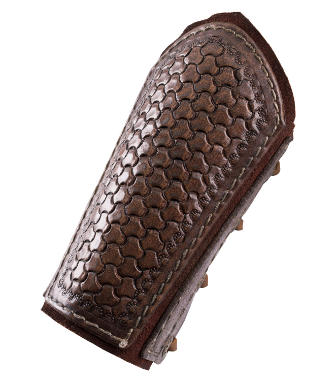 Armschützer aus Leder mit Prägung und Wildleder, Paar, versch. Farben