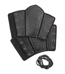 Armschützer aus Leder mit Prägung und Wildleder, Paar, versch. Farben