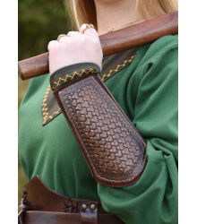 Armschützer aus Leder mit Prägung und Wildleder, Paar, versch. Farben