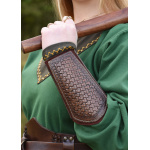 Armschützer aus Leder mit Prägung und Wildleder, Paar, versch. Farben