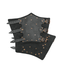 Armschützer aus Leder mit Nieten und Wildleder, Paar, versch. Farben