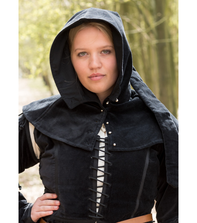 Mittelalterliche Samt-Gugel Mirella, versch. Farben