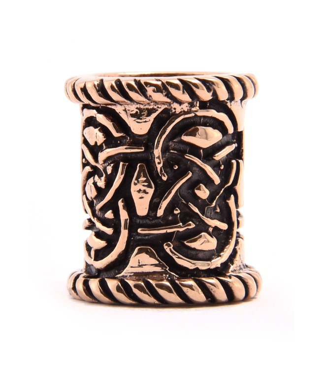 Keltische Zopfperle mit Knotenmuster aus Bronze