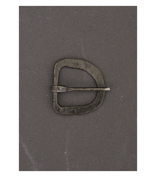 Handgeschmiedete Schnalle aus Stahl, f&uuml;r ca. 17 mm breite Riemen