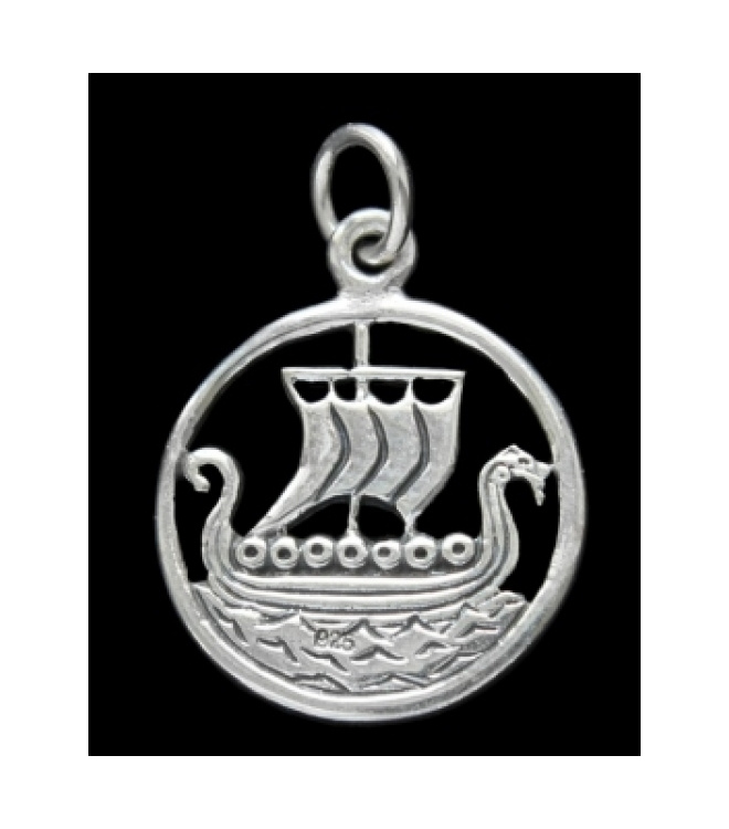 Anh&auml;nger Drachenboot Viking aus Silber