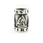 Wikinger Bartperle Valknut aus Silber