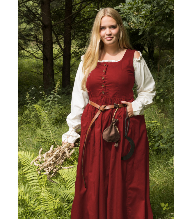 Ärmelloses Mittelalterkleid, Trägerkleid Lene, rot