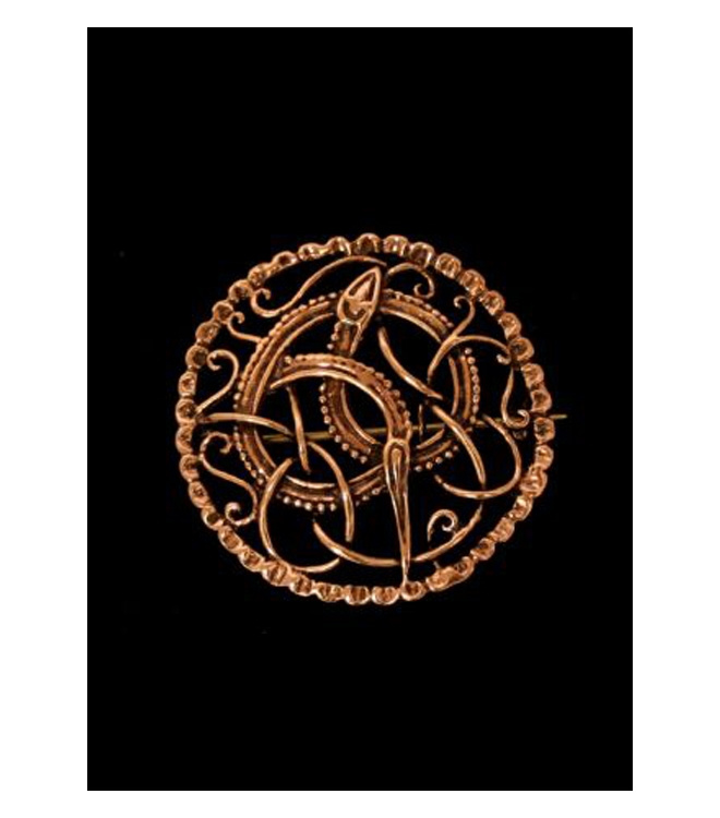 Wikinger Brosche Midgardschlange aus Bronze