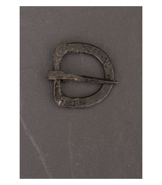 Handgeschmiedete Schnalle aus Stahl, f&uuml;r ca. 21 mm breite Riemen