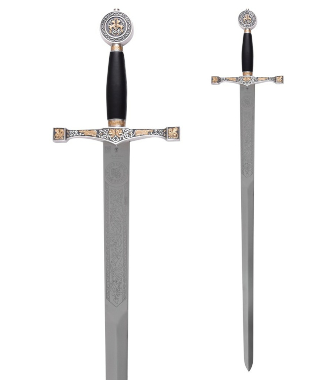 Schwert Excalibur mit goldener Verzierung, Marto