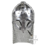 Wikinger Brillenhelm, 2 mm Stahl, mit Kettenbrünne und Wangenklappen