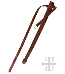 Mittelalterliche Schwertscheide aus Leder mit Gürtel