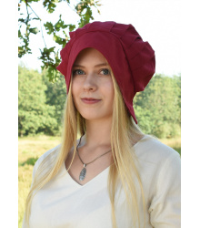 Mittelalter Haube mit gelegten Falten, verschiedene Farben blau