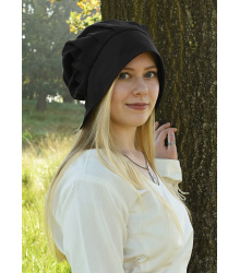 Mittelalter Haube mit gelegten Falten, verschiedene Farben blau