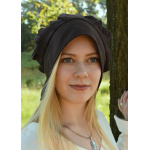 Mittelalter Haube mit gelegten Falten, verschiedene Farben blau