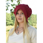 Mittelalter Haube mit gelegten Falten, verschiedene Farben blau