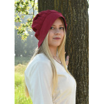 Mittelalter Haube mit gelegten Falten, verschiedene Farben blau