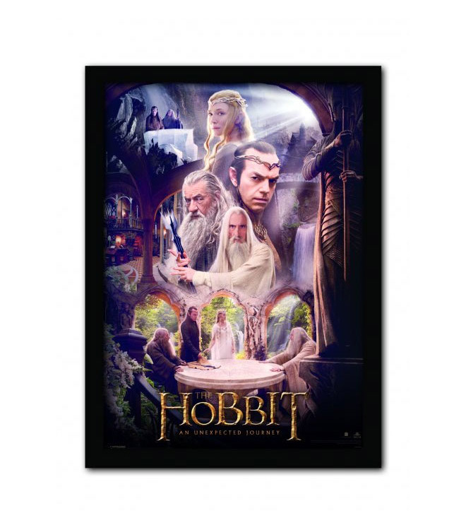 Der Hobbit Poster - Der Weiße Rat, im Rahmen, 42 x 30 cm