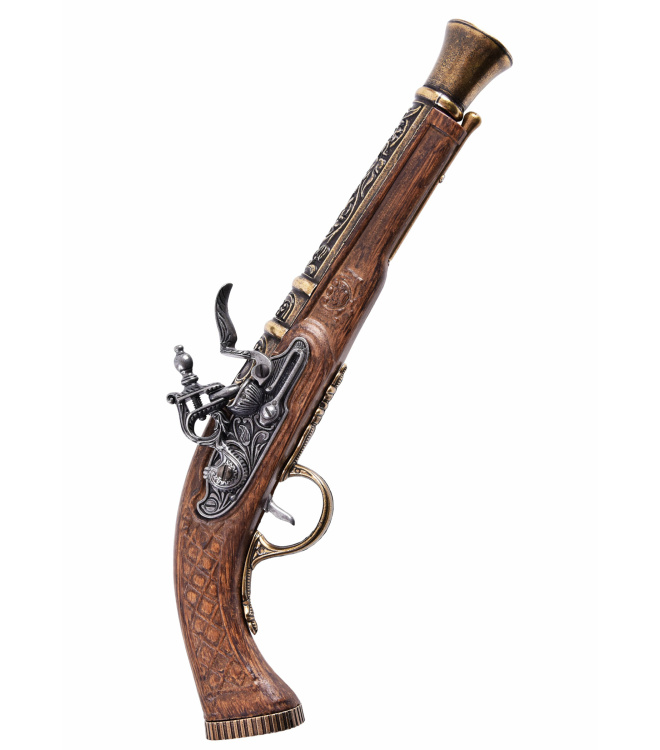 Duell-Pistolen, Espingolen, 2er Set, 18. Jahrhundert, Messing, Replik