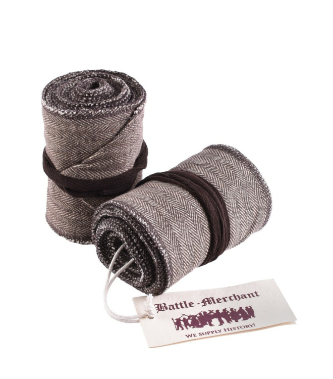 Wikinger Wadenwickel / Beinwickel, Fischgrätmuster, div. Farben Farbe braun/natur