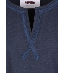 Mittelalter Tunika Albrecht mit Borte, langarm, dunkelblau