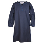 Mittelalter Tunika Albrecht mit Borte, langarm, dunkelblau