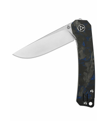 Osprey, 14C28N Satinierte Klinge, shredded CF overlay G10 Griff, blau