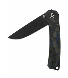 Osprey, 14C28N Black stonewashed Klinge, shredded CF overlay G10, blau