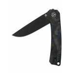 Osprey, 14C28N Black stonewashed Klinge, shredded CF overlay G10, blau