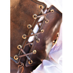 Geschnürte Unterbrust-Corsage aus Leder, braun