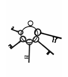 Rustikaler Schlüsselbund mit 5 Schlüsseln
