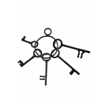 Rustikaler Schlüsselbund mit 5 Schlüsseln