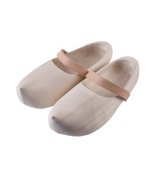 Holzschuhe mit Lederriemen