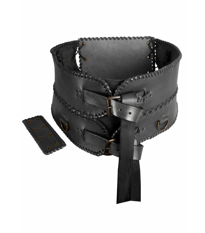 Miedergürtel aus Leder, schwarz