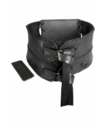 Miedergürtel aus Leder, schwarz