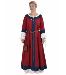 Mittelalterkleid Gudrun, rot/blau