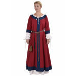 Mittelalterkleid Gudrun, rot/blau