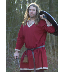 Wikinger Tunika aus Baumwolle, dunkelrot