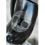Bierkrug aus Horn - Yggdrasil