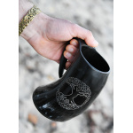 Bierkrug aus Horn - Yggdrasil